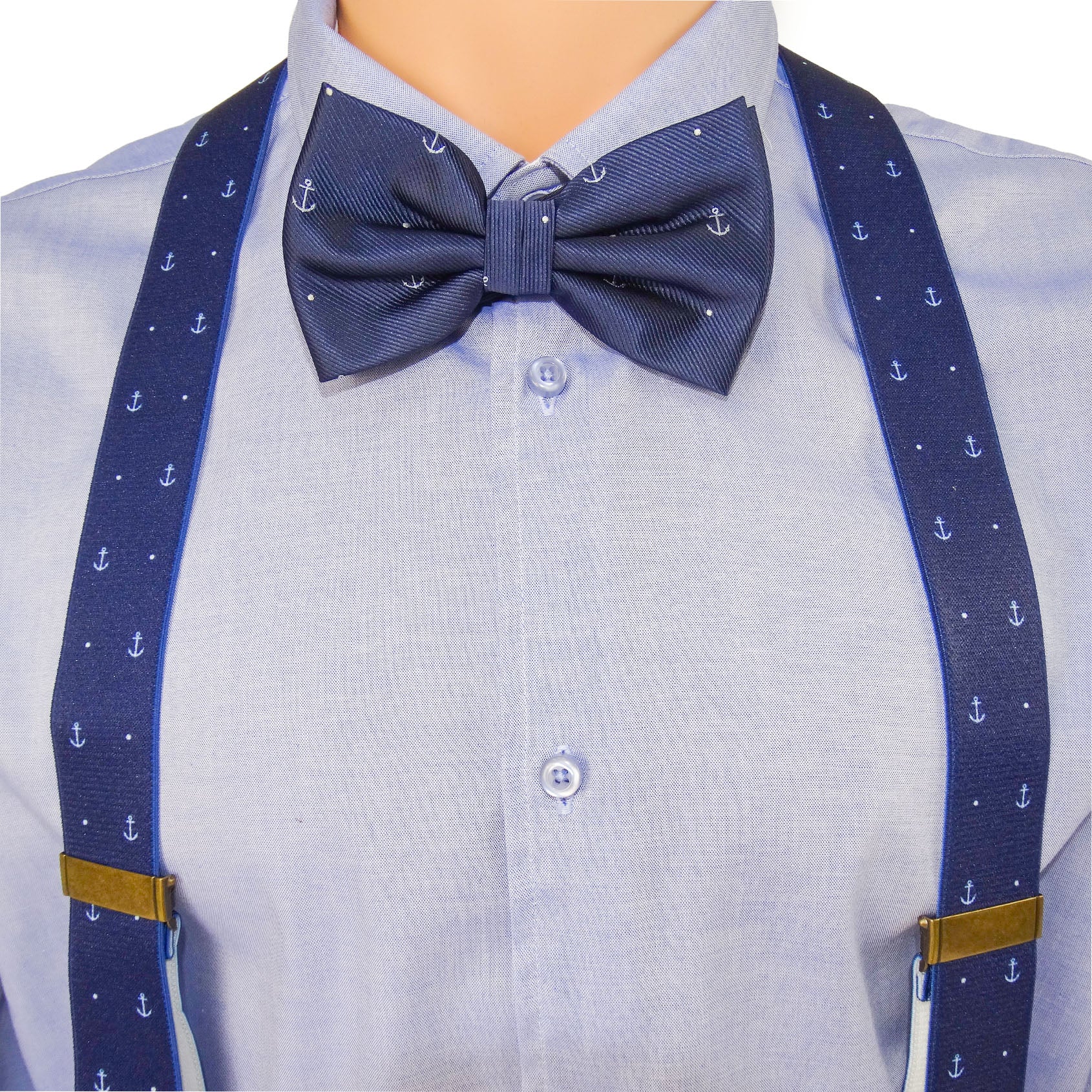 Anchor suspenders with bow gift set