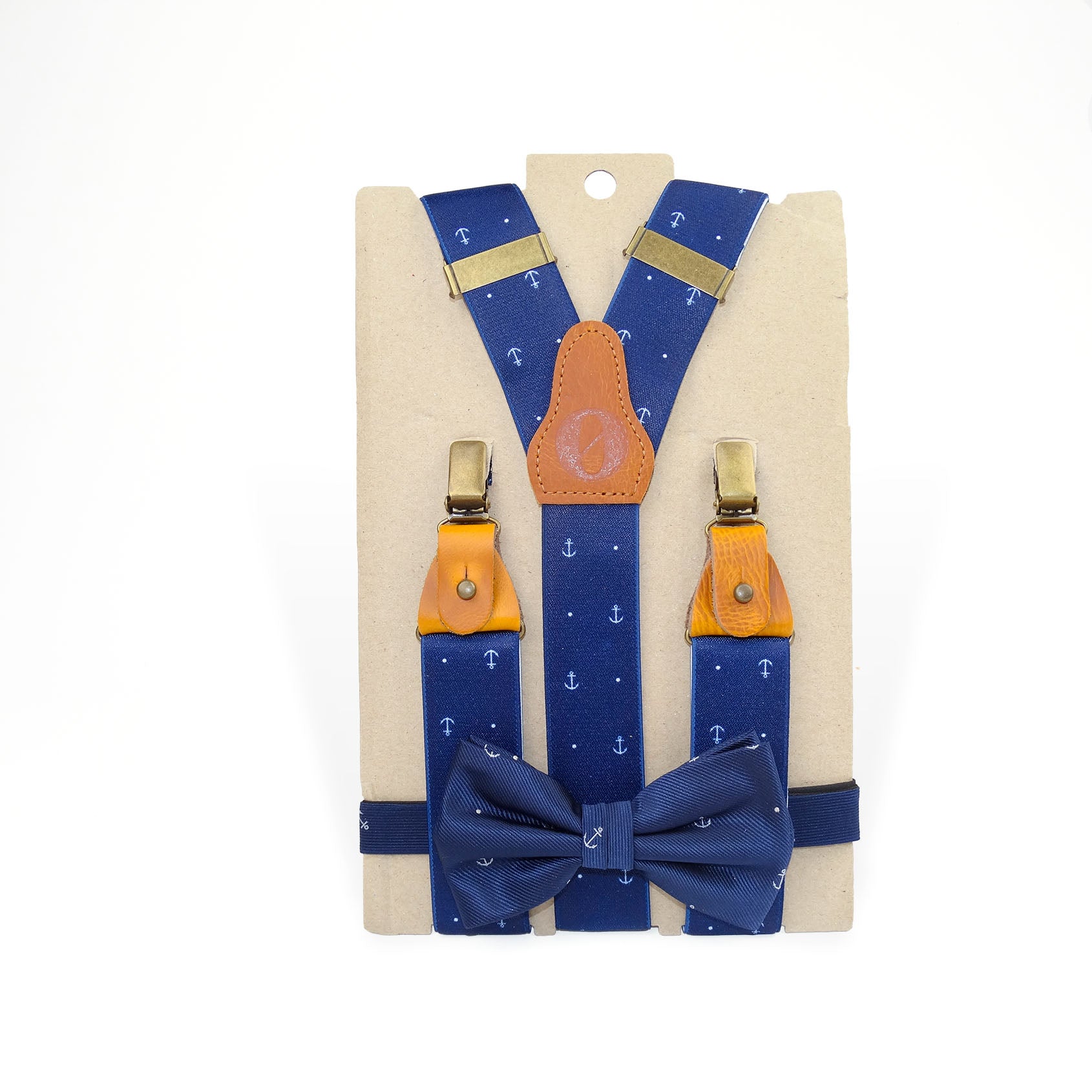 Anchor suspenders with bow gift set