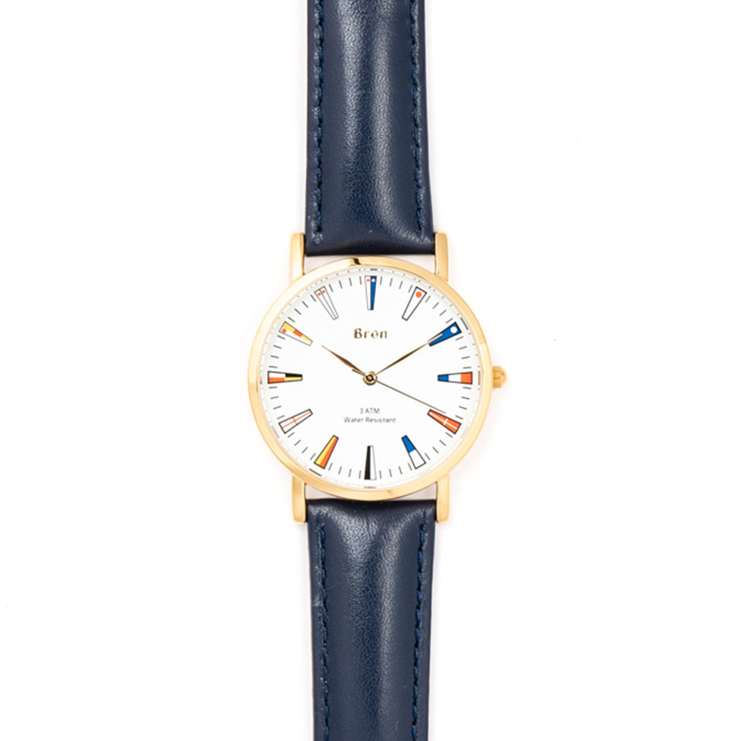 Maritime gold watch with signal flags