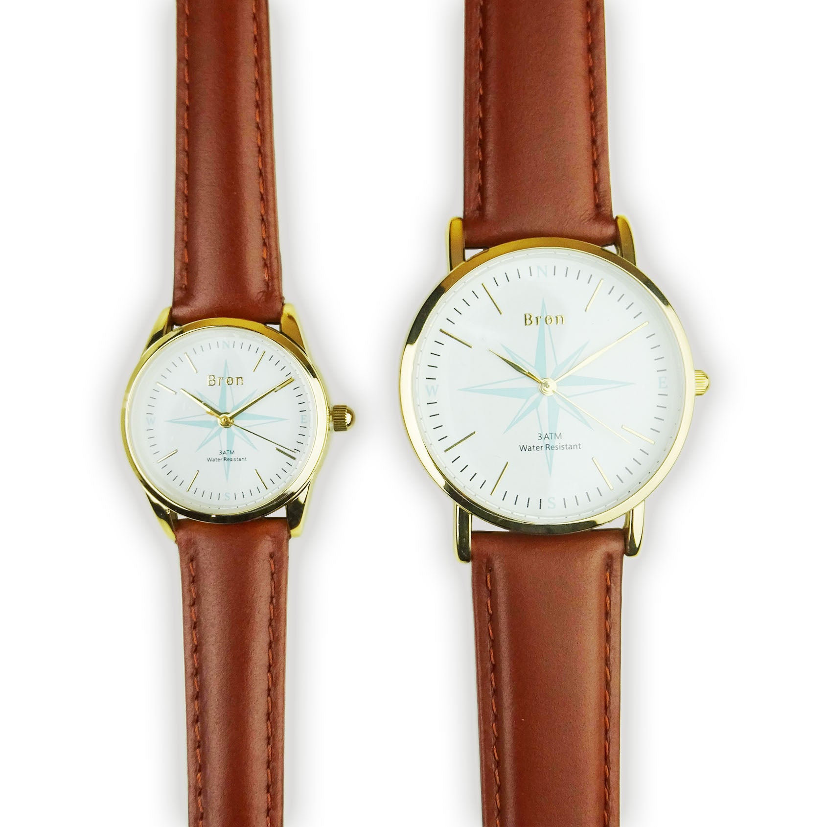 Ladies watch in gold with nautical compass
