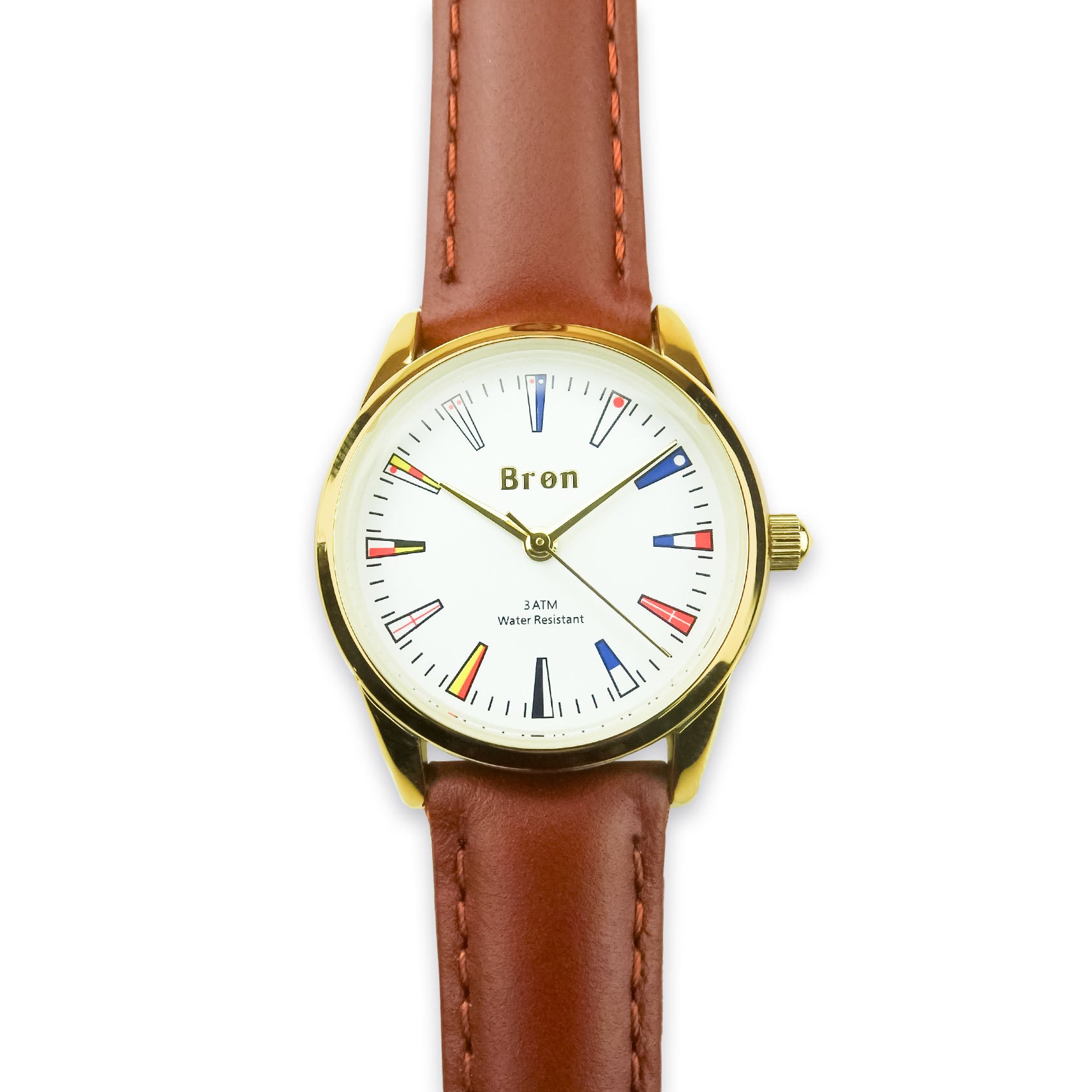 Ladies watch gold with signal flags