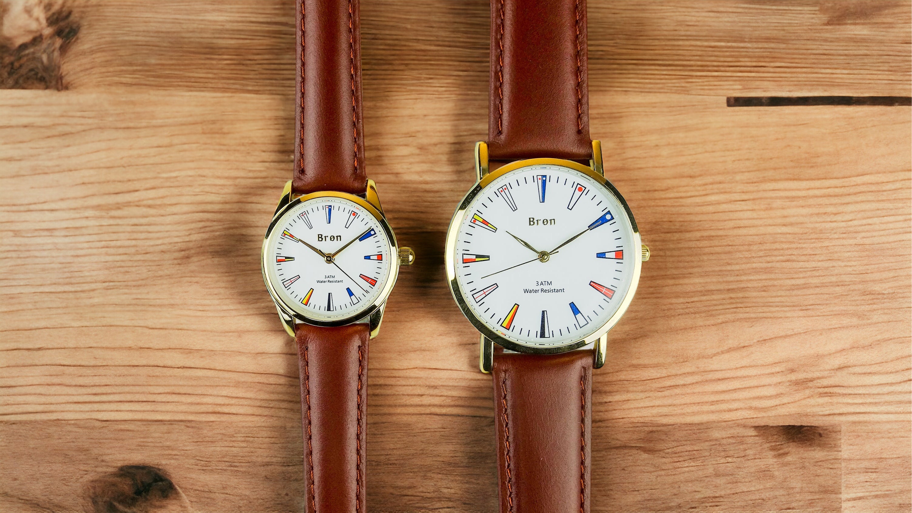 Ladies watch gold with signal flags