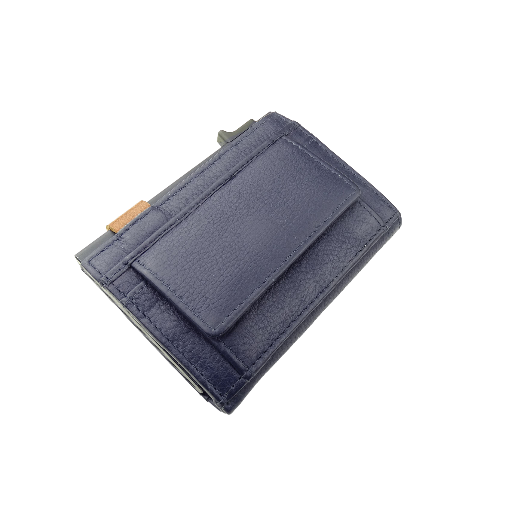 Leather bank card holder with extra pocket