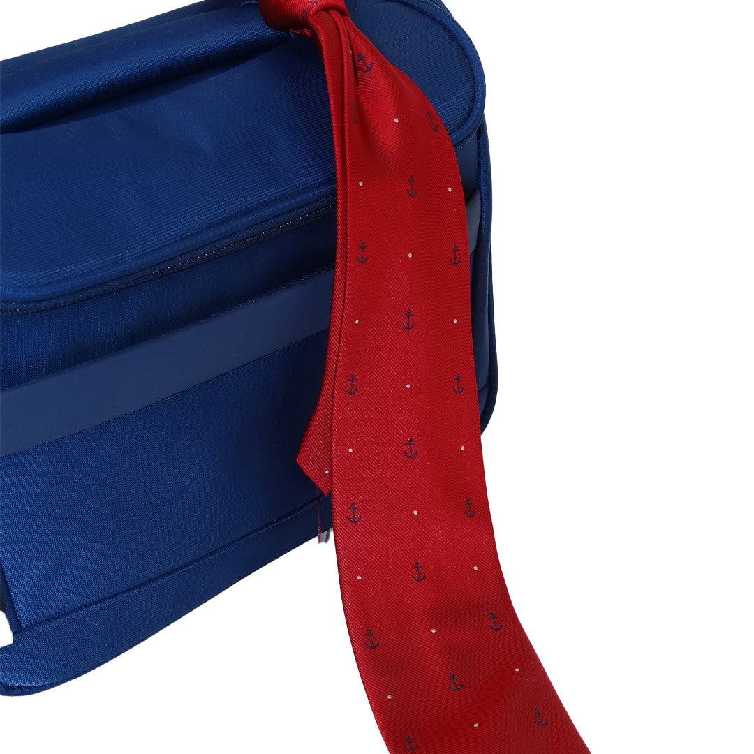 Maritime red tie with anchors