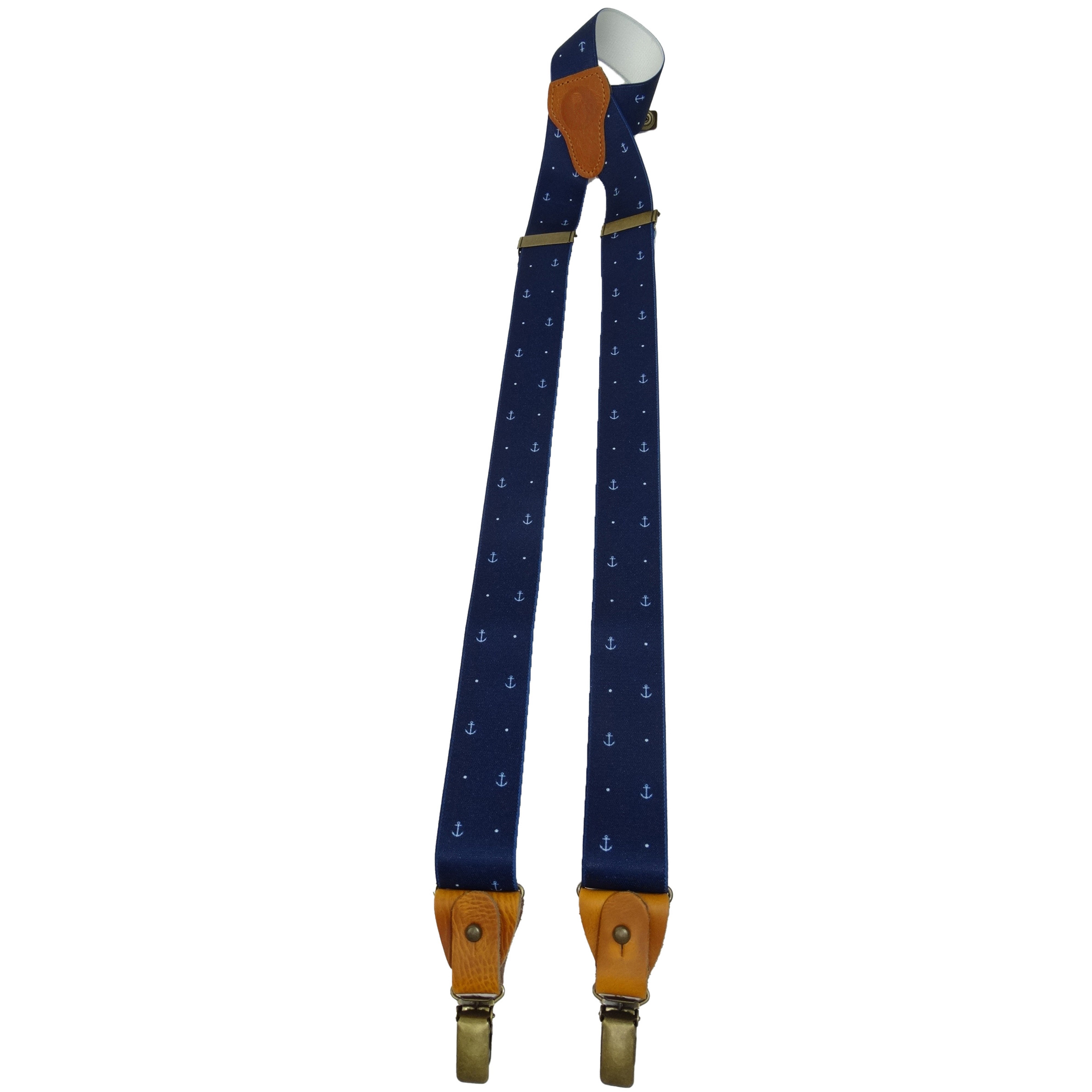 Luxe bretellen in navy anchor-dot design