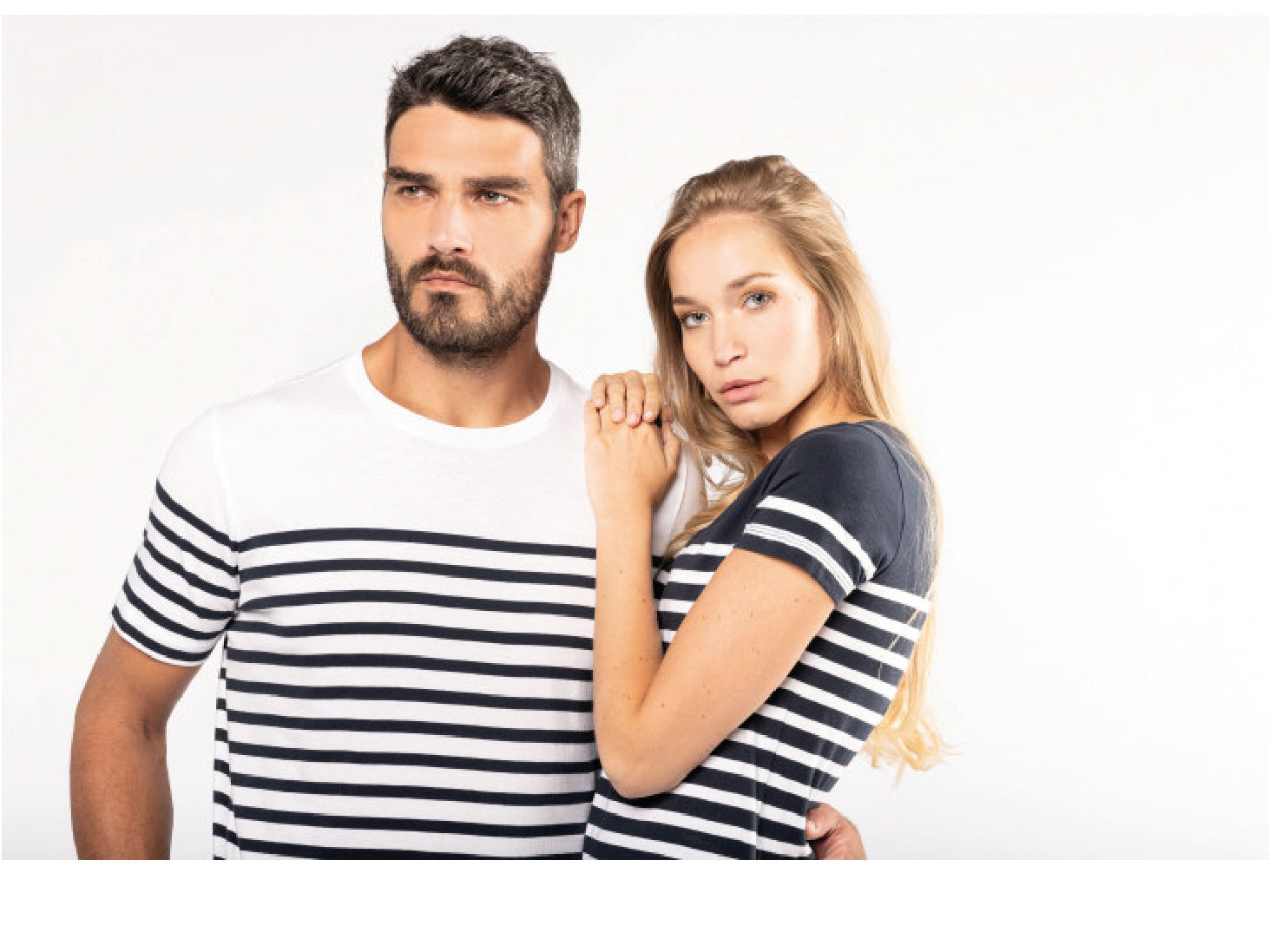 Herren-Kurzarm-T-Shirt mit Breton-Streifen
