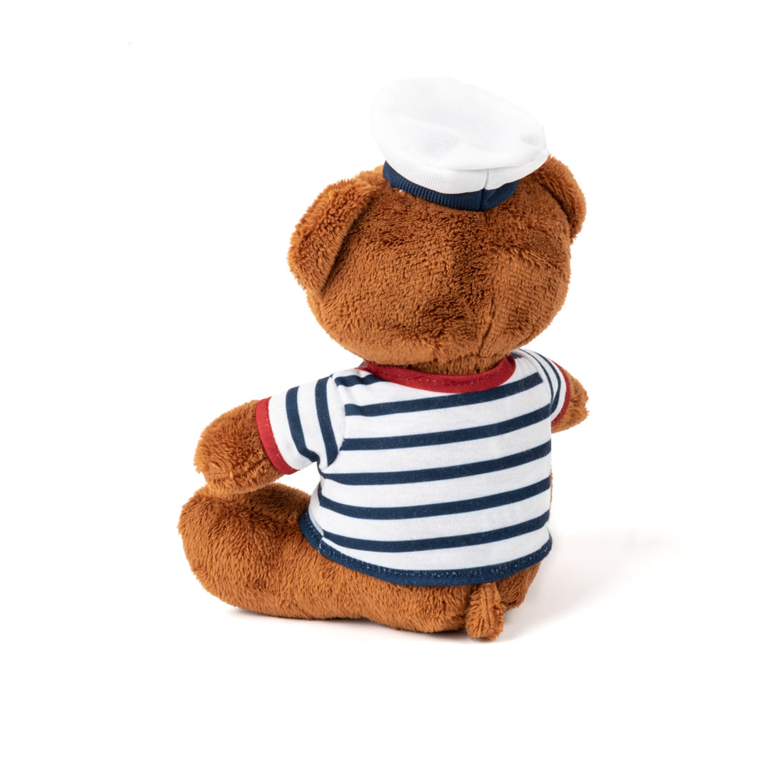 Maritimer Teddybär mit gestreiftem T-Shirt