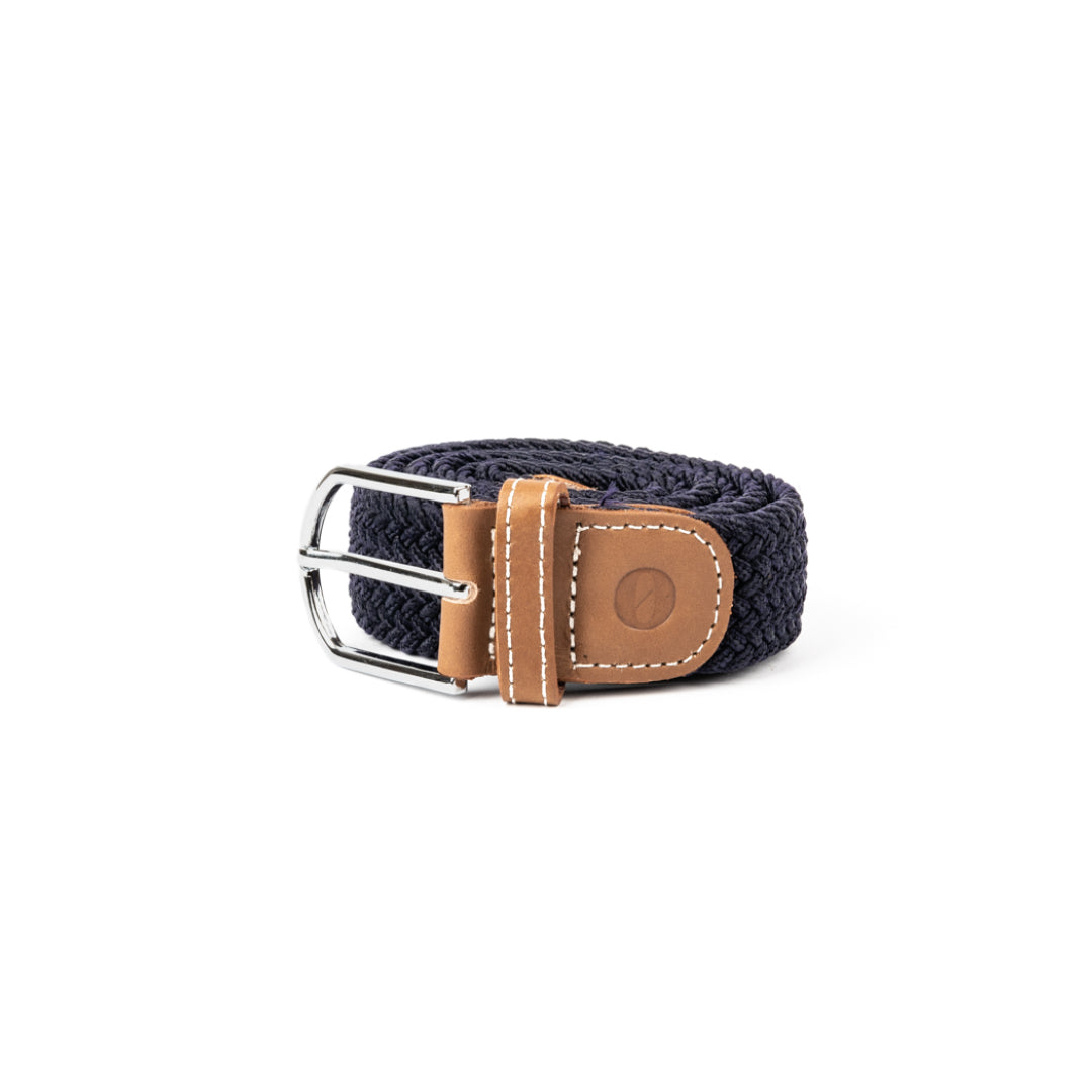 Elastische broekriem met lederen loop