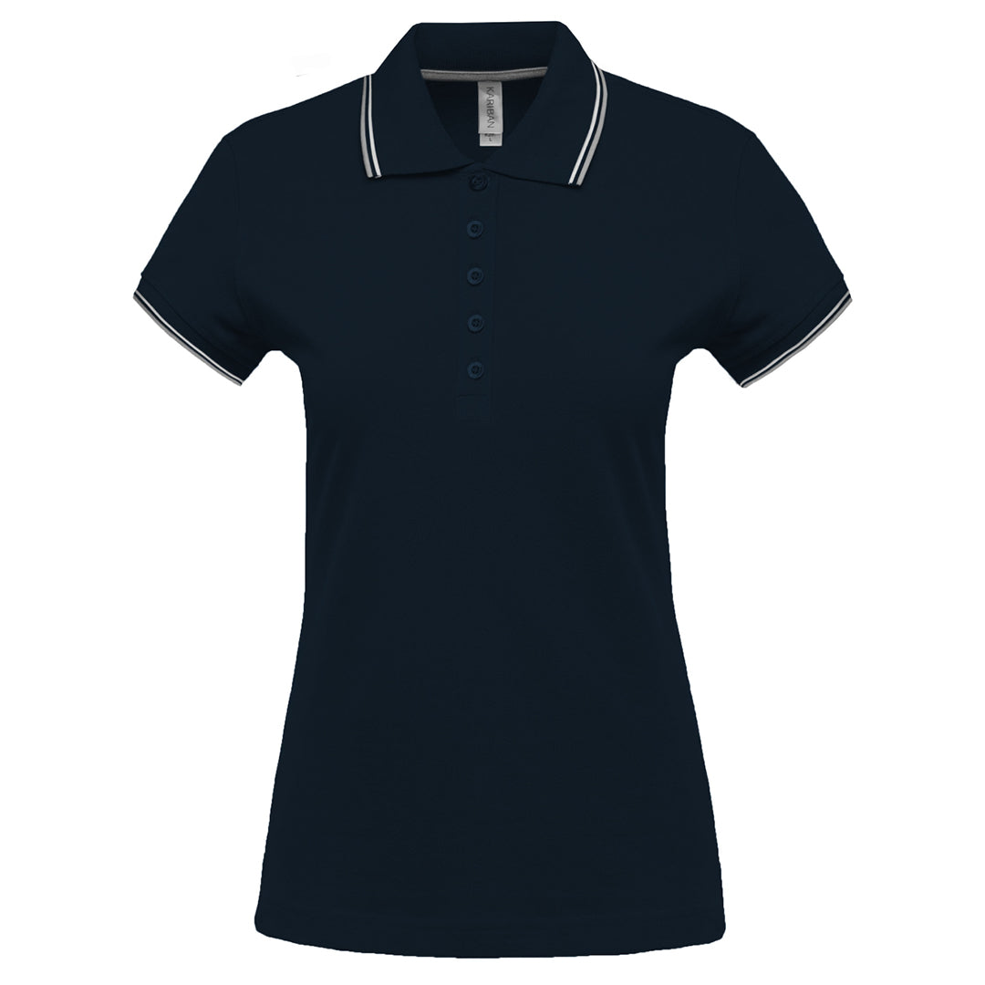 Damen-Poloshirt mit Kontraststreifen