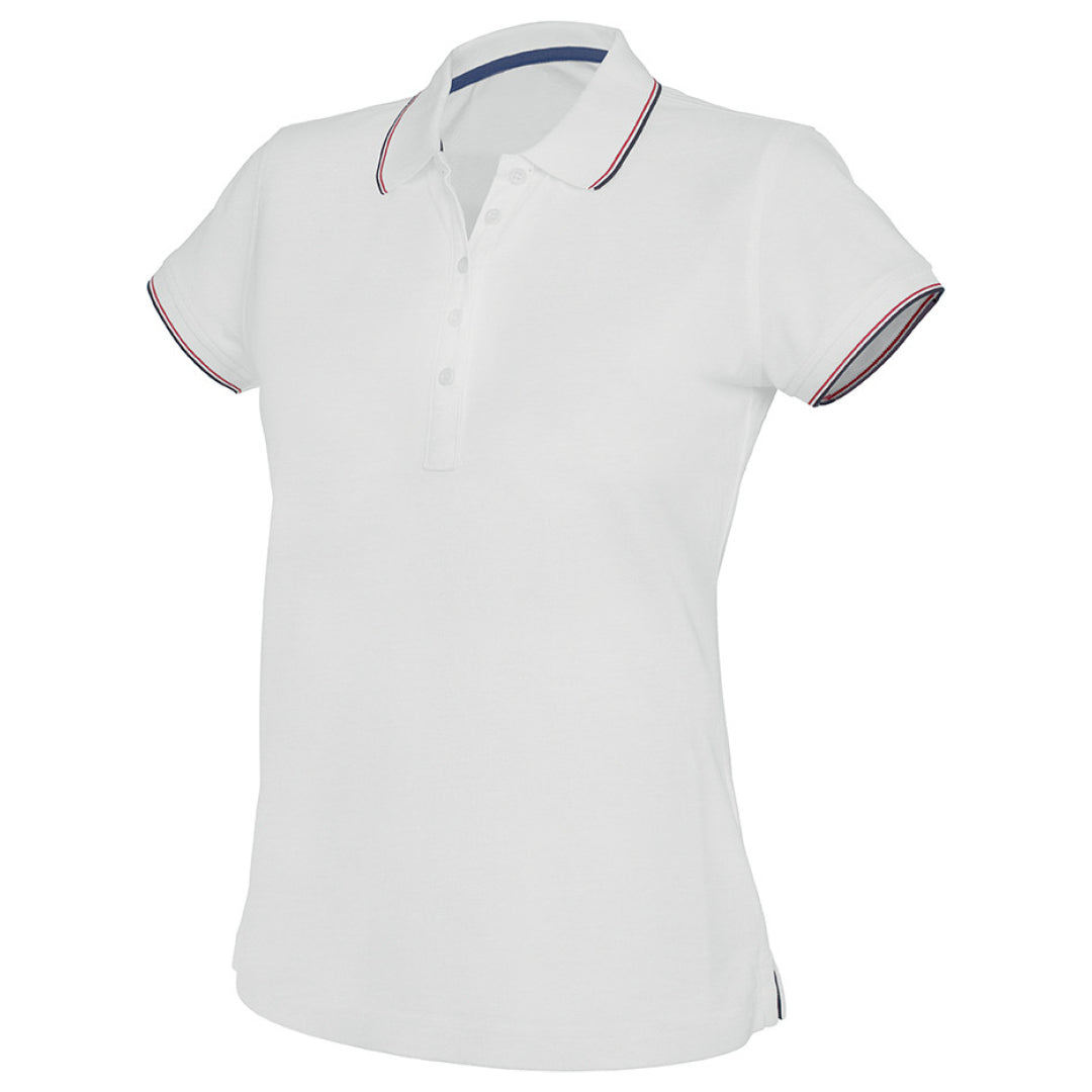 Damen-Poloshirt mit Kontraststreifen
