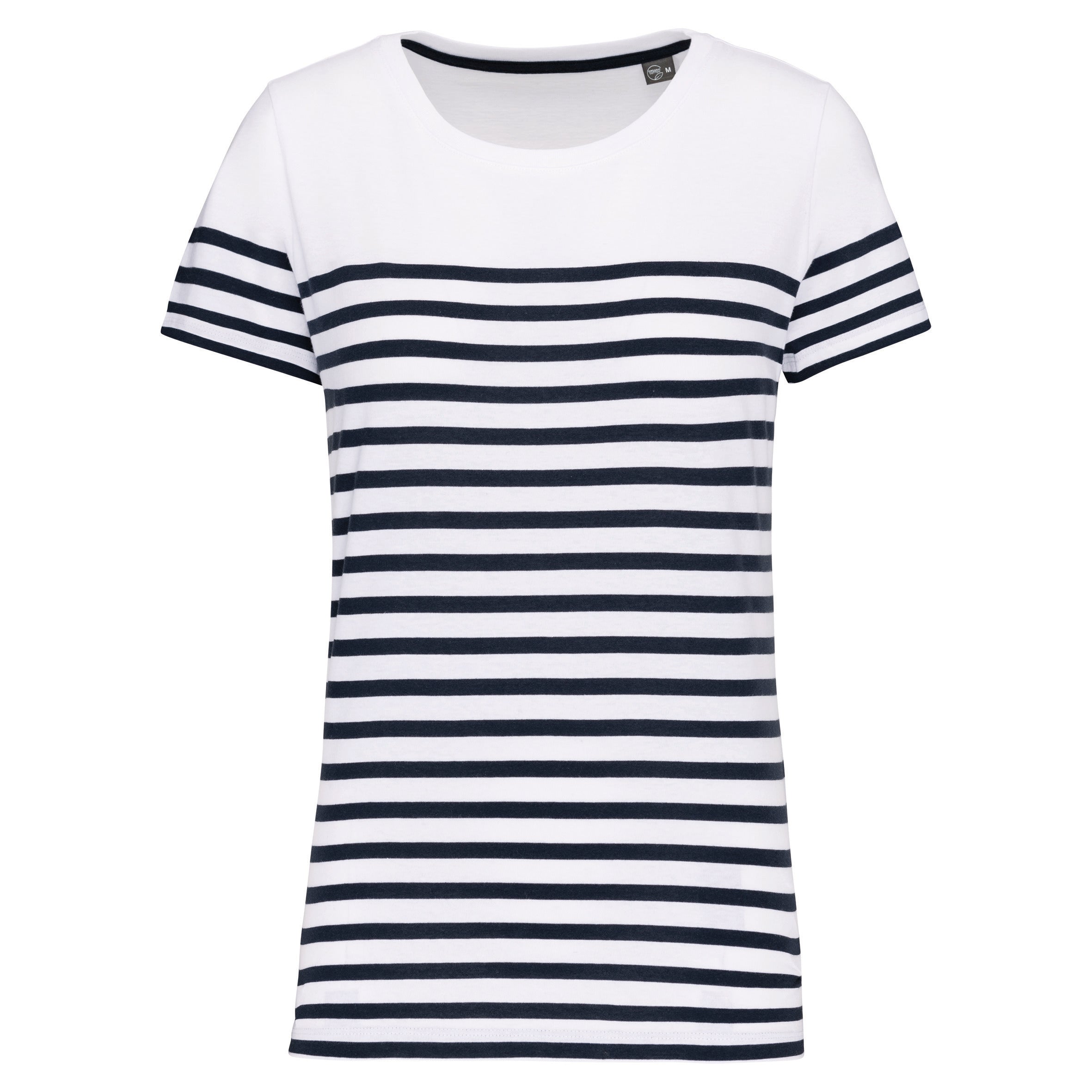 Sportief gestreept dames t-shirt met korte mouw