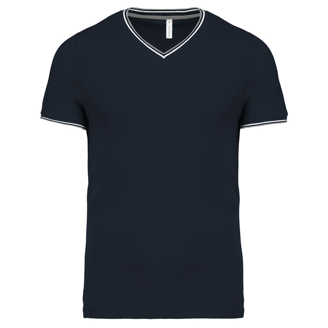 Piqué-T-Shirt für Herren mit V-Ausschnitt