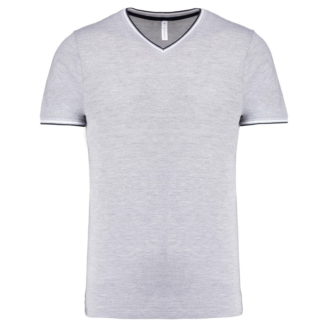 Piqué heren t-shirt met v-hals