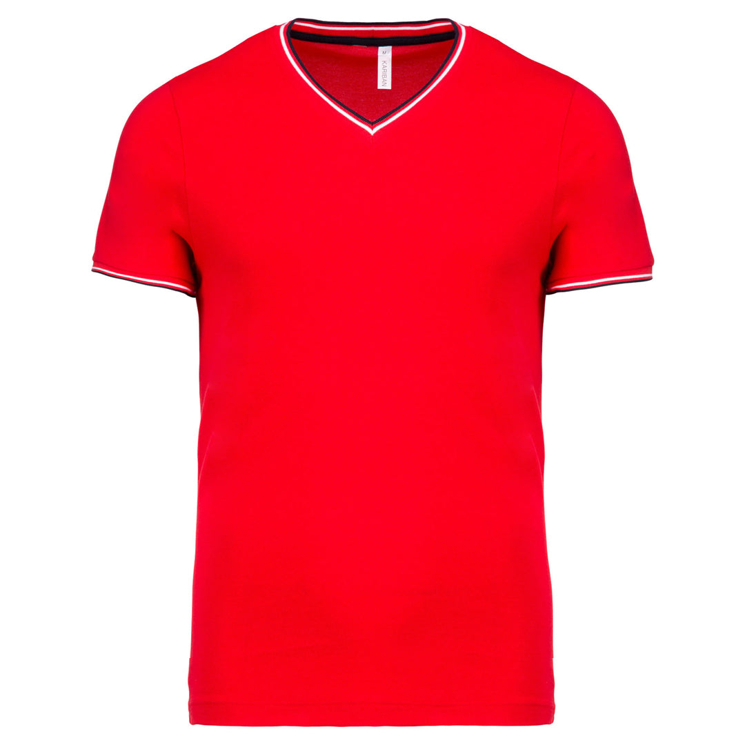 Piqué heren t-shirt met v-hals
