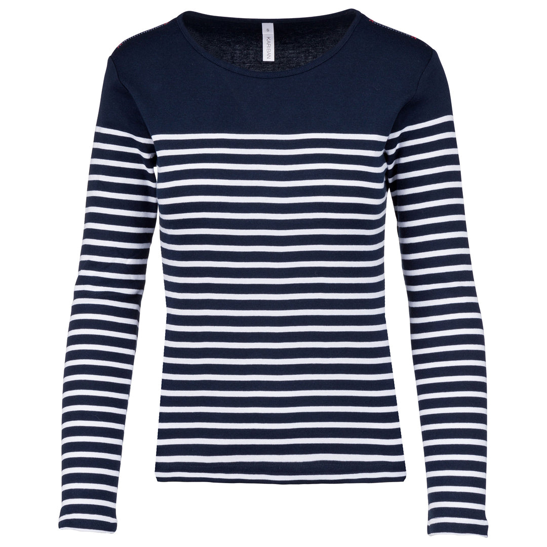 Damen-Langarm-Shirt mit Breton-Streifen