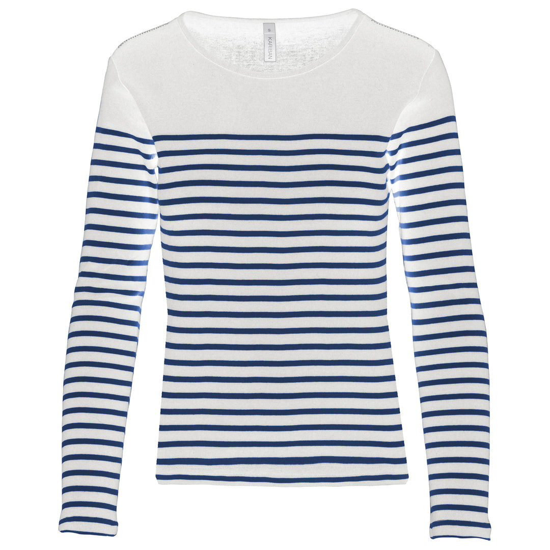 Damen-Langarm-Shirt mit Breton-Streifen