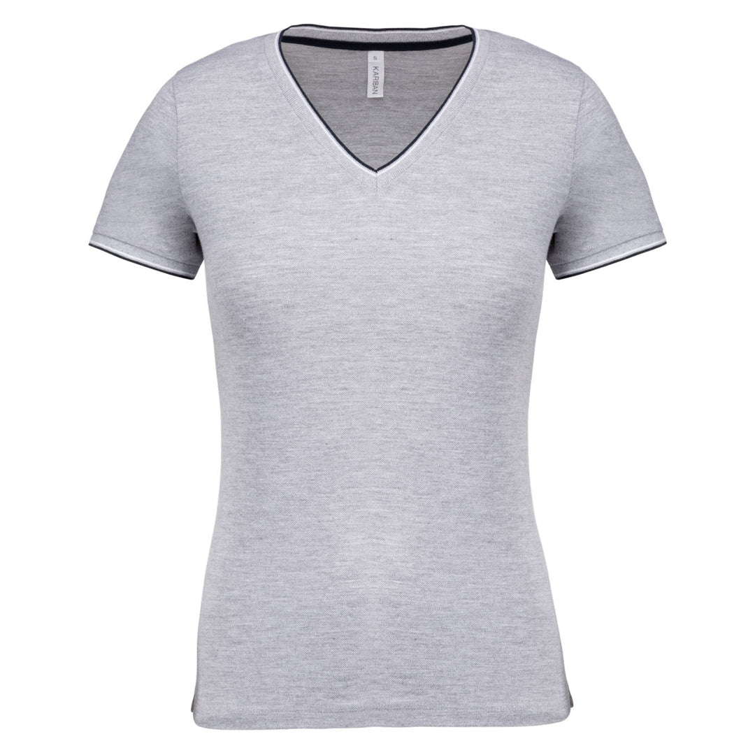 Piqué dames t-shirt met v-hals